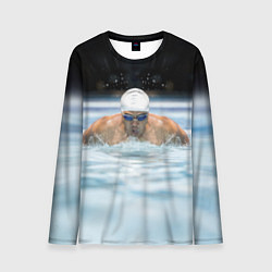 Лонгслив мужской Плавание Пловец, цвет: 3D-принт