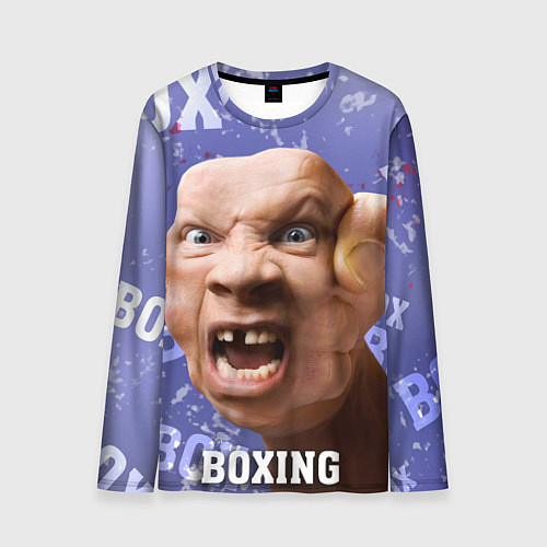 Мужской лонгслив Boxing - фиолетовый / 3D-принт – фото 1