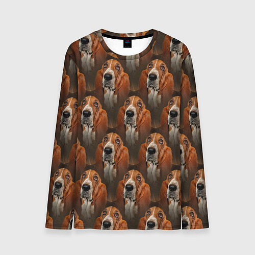 Мужской лонгслив Dog patternt / 3D-принт – фото 1