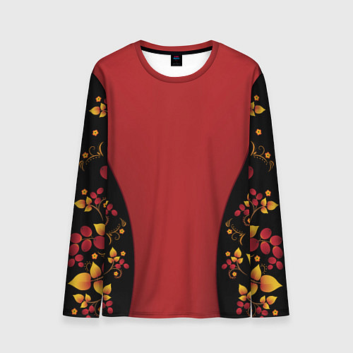 Мужской лонгслив Хохлома Народный промысел / 3D-принт – фото 1