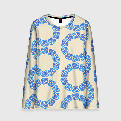 Мужской лонгслив Круговой орнамент из цветка / 3D-принт – фото 1