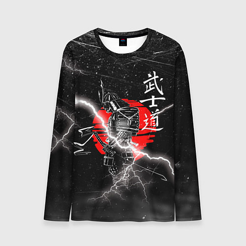 Мужской лонгслив Самурай Бусидо Иероглифы Samurai Lightning / 3D-принт – фото 1
