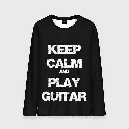 Мужской лонгслив KEEP CALM AND PLAY GUITAR / 3D-принт – фото 1