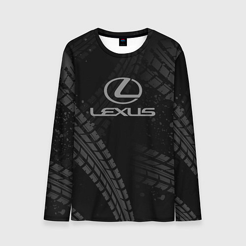 Мужской лонгслив Lexus следы шин / 3D-принт – фото 1