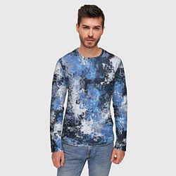 Лонгслив мужской Спортивный камуфляж Пикси - Черника, цвет: 3D-принт — фото 2