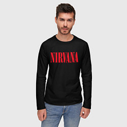 Лонгслив мужской Nirvana in Red, цвет: 3D-принт — фото 2