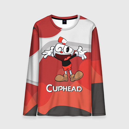 Мужской лонгслив Cuphead веселая красная чашечка / 3D-принт – фото 1