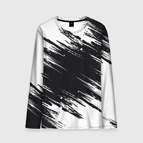 Мужской лонгслив БЕЛАЯ КРАСКА БРЫЗГИ / 3D-принт – фото 1