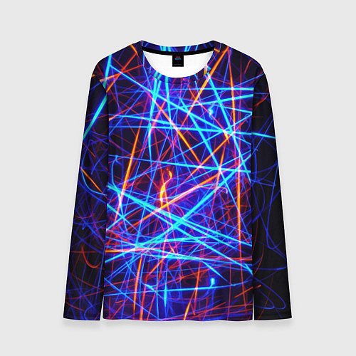 Мужской лонгслив Neon pattern Fashion 2055 / 3D-принт – фото 1