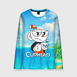 Мужской лонгслив Cuphead сердитая чашечка