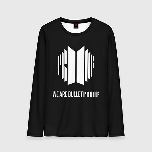 Мужской лонгслив BTS WE ARE BULLETPROOF БТС - мы пуленепробиваемые / 3D-принт – фото 1