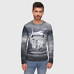 Лонгслив мужской Пассажирский самолет Ту-214, цвет: 3D-принт — фото 2