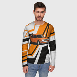 Лонгслив мужской Оранжевая классика авто, цвет: 3D-принт — фото 2