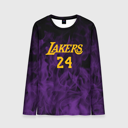 Мужской лонгслив Lakers 24 фиолетовое пламя / 3D-принт – фото 1