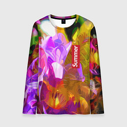 Мужской лонгслив Красочный цветочный узор Лето Colorful Floral Patt