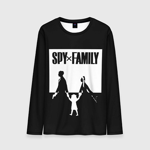 Мужской лонгслив Spy x Family: Семья шпиона черно-белая / 3D-принт – фото 1
