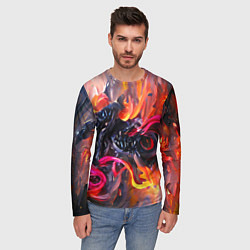 Лонгслив мужской Уроборос в огне, цвет: 3D-принт — фото 2