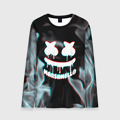 Мужской лонгслив Marshmello пламя с оттенком неона / 3D-принт – фото 1