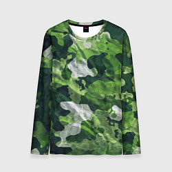 Лонгслив мужской Camouflage Pattern Камуфляж Паттерн, цвет: 3D-принт