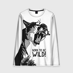 Лонгслив мужской Born to be wild! Cougar, цвет: 3D-принт