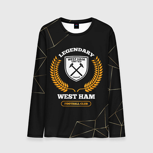 Мужской лонгслив Лого West Ham и надпись Legendary Football Club на / 3D-принт – фото 1