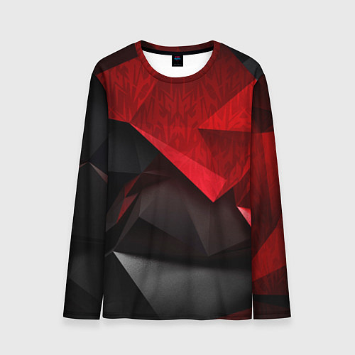 Мужской лонгслив Красно-черный фон абстракция / 3D-принт – фото 1