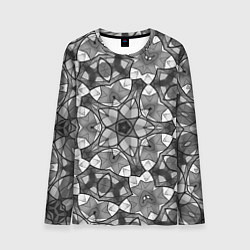 Мужской лонгслив Черно-белый геометрический мозаичный узор