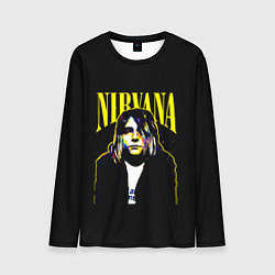 Лонгслив мужской Рок - группа Nirvana, цвет: 3D-принт