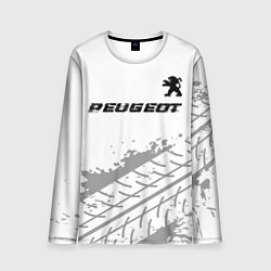 Лонгслив мужской Peugeot Speed на светлом фоне со следами шин, цвет: 3D-принт