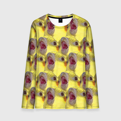 Мужской лонгслив Попугай Корелла Орёт Мем / 3D-принт – фото 1