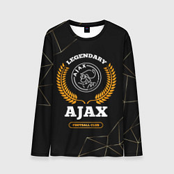 Лонгслив мужской Лого Ajax и надпись Legendary Football Club на тем, цвет: 3D-принт