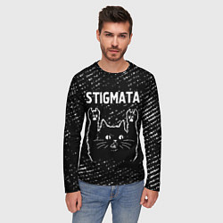 Лонгслив мужской Группа Stigmata и Рок Кот, цвет: 3D-принт — фото 2