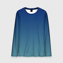 Мужской лонгслив Текстурированный сине-бирюзовый градиент