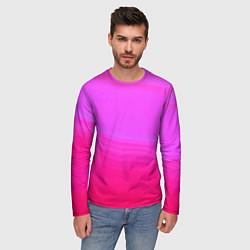 Лонгслив мужской Neon pink bright abstract background, цвет: 3D-принт — фото 2