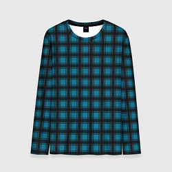 Мужской лонгслив Black and blue plaid