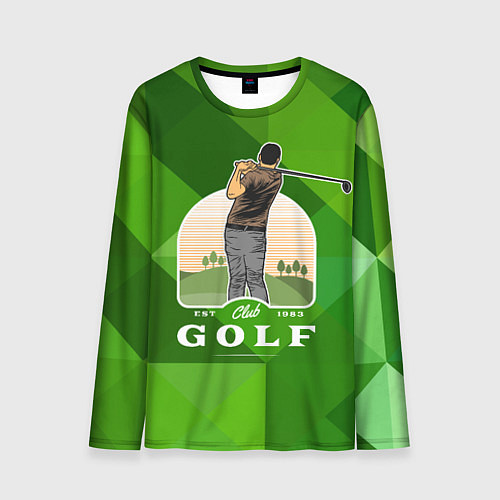 Мужской лонгслив Гольф на поле / 3D-принт – фото 1