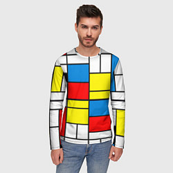 Лонгслив мужской Texture of squares rectangles, цвет: 3D-принт — фото 2