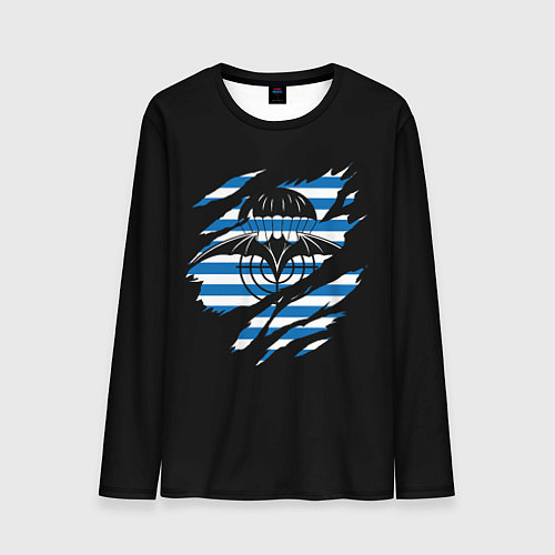 Мужской лонгслив Спецназ ГРУ - порванная / 3D-принт – фото 1