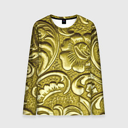 Лонгслив мужской Золотой орнамент - чеканка, цвет: 3D-принт