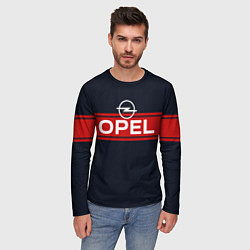 Лонгслив мужской Opel blue theme, цвет: 3D-принт — фото 2
