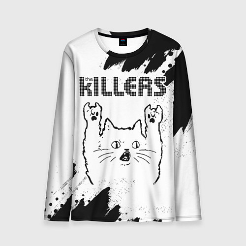 Мужской лонгслив The Killers рок кот на светлом фоне / 3D-принт – фото 1