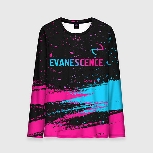 Мужской лонгслив Evanescence - neon gradient: символ сверху / 3D-принт – фото 1