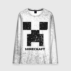 Мужской лонгслив Minecraft с потертостями на светлом фоне