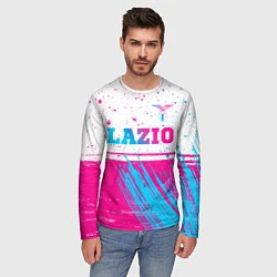 Лонгслив мужской Lazio neon gradient style: символ сверху, цвет: 3D-принт — фото 2