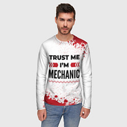 Лонгслив мужской Trust me Im mechanic white, цвет: 3D-принт — фото 2
