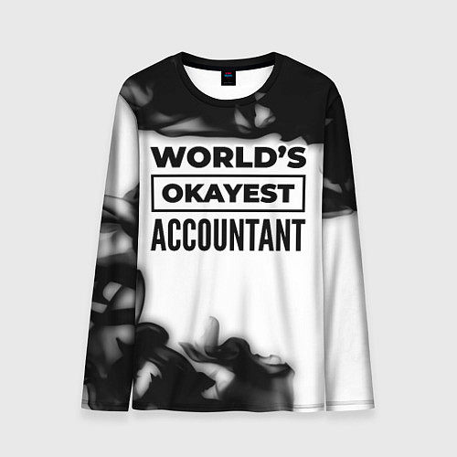 Мужской лонгслив Worlds okayest accountant - white / 3D-принт – фото 1