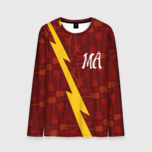 Мужской лонгслив Maneskin гитары и молния / 3D-принт – фото 1