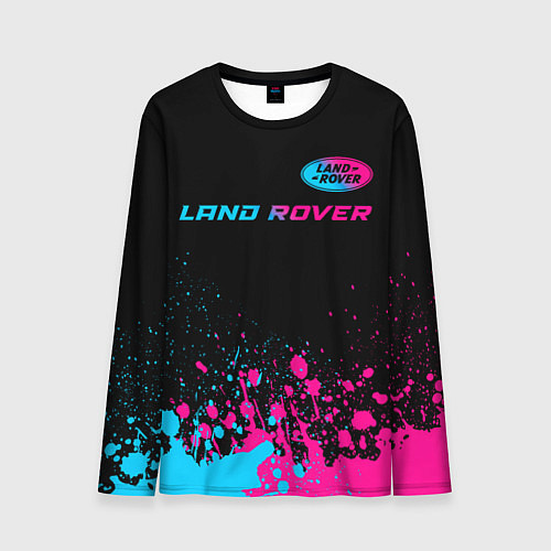 Мужской лонгслив Land Rover - neon gradient: символ сверху / 3D-принт – фото 1