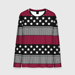 Мужской лонгслив Burgundy black striped pattern