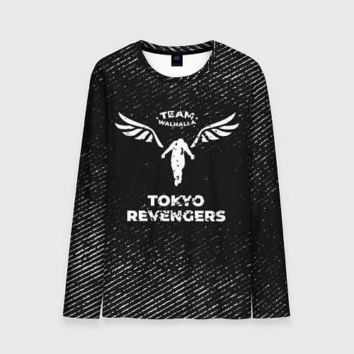 Мужской лонгслив Tokyo Revengers с потертостями на темном фоне / 3D-принт – фото 1